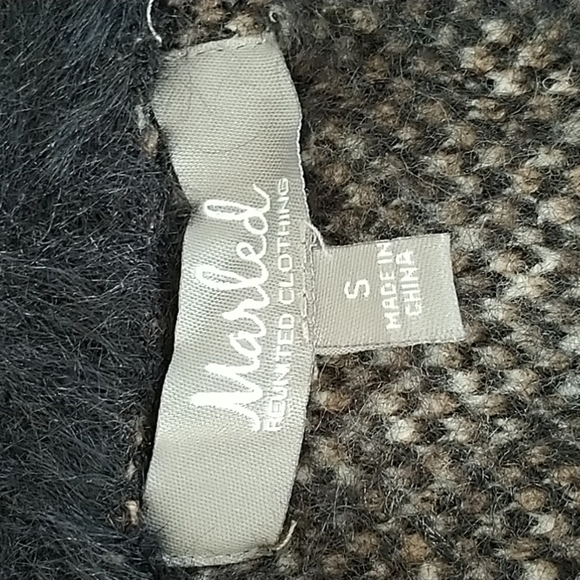 Marled Argyle Grey/Black Sweater Coat Jacket sz S - Picture 7 of 12